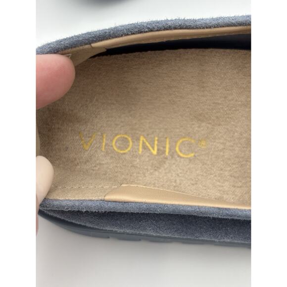 Vionic Uptown Loafers Sneakers Blue Suede Size 7.5 Orthotic Arch Support Comfort - Picture 9 of 16
